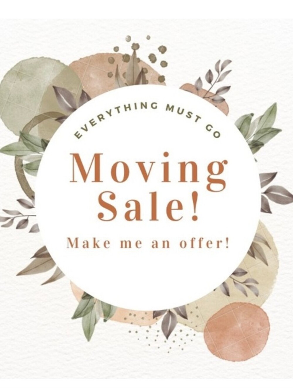 Moving Sale - Make An Offer!! Everything Must Go🏠Neutral Green & Terracotta